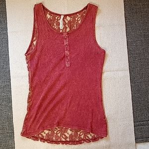 Lace back tank